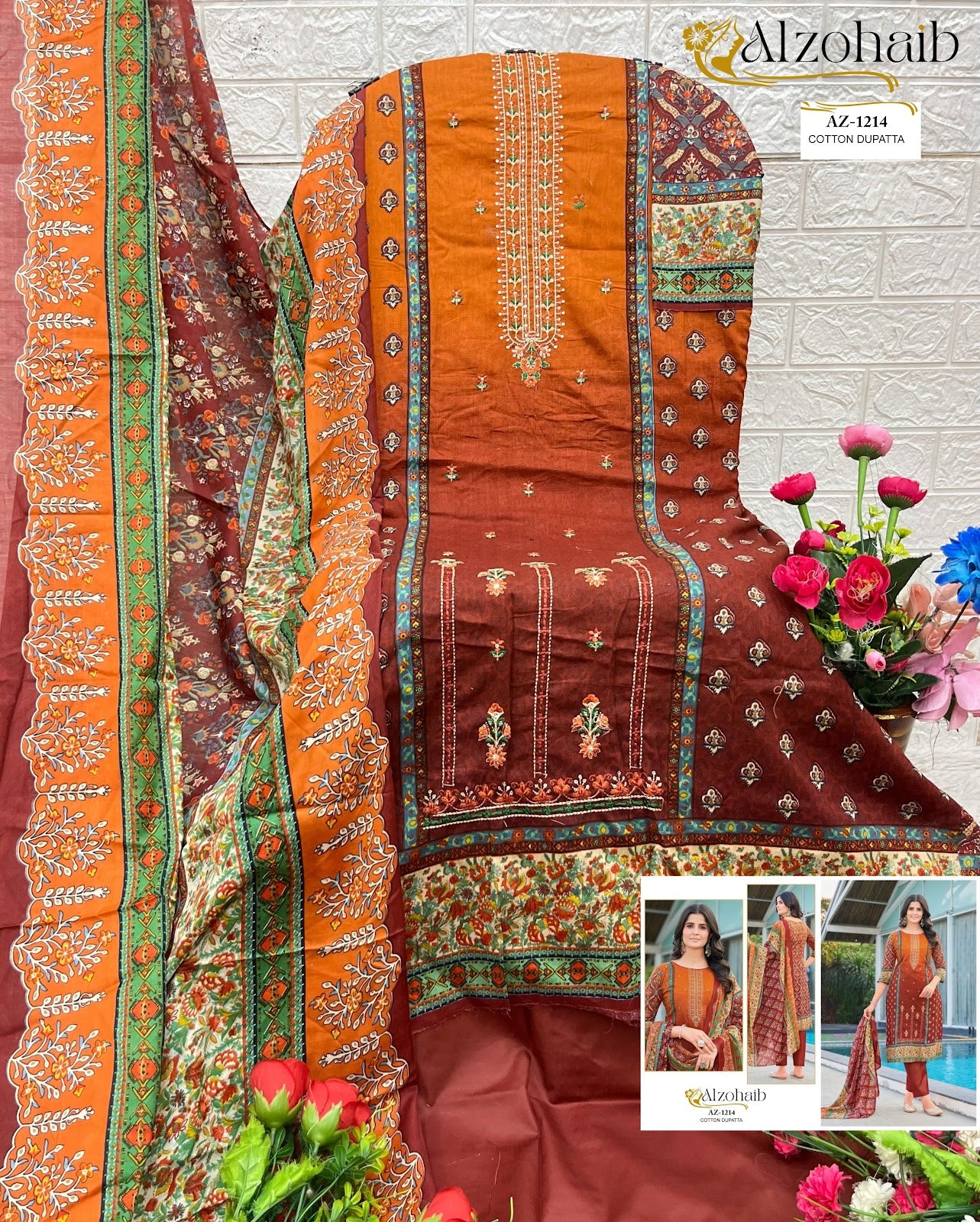 Noor Vol 1 1212-1215 Al Zohaib Pure Cotton Pakistani Salwar Suits Wholesale Price
