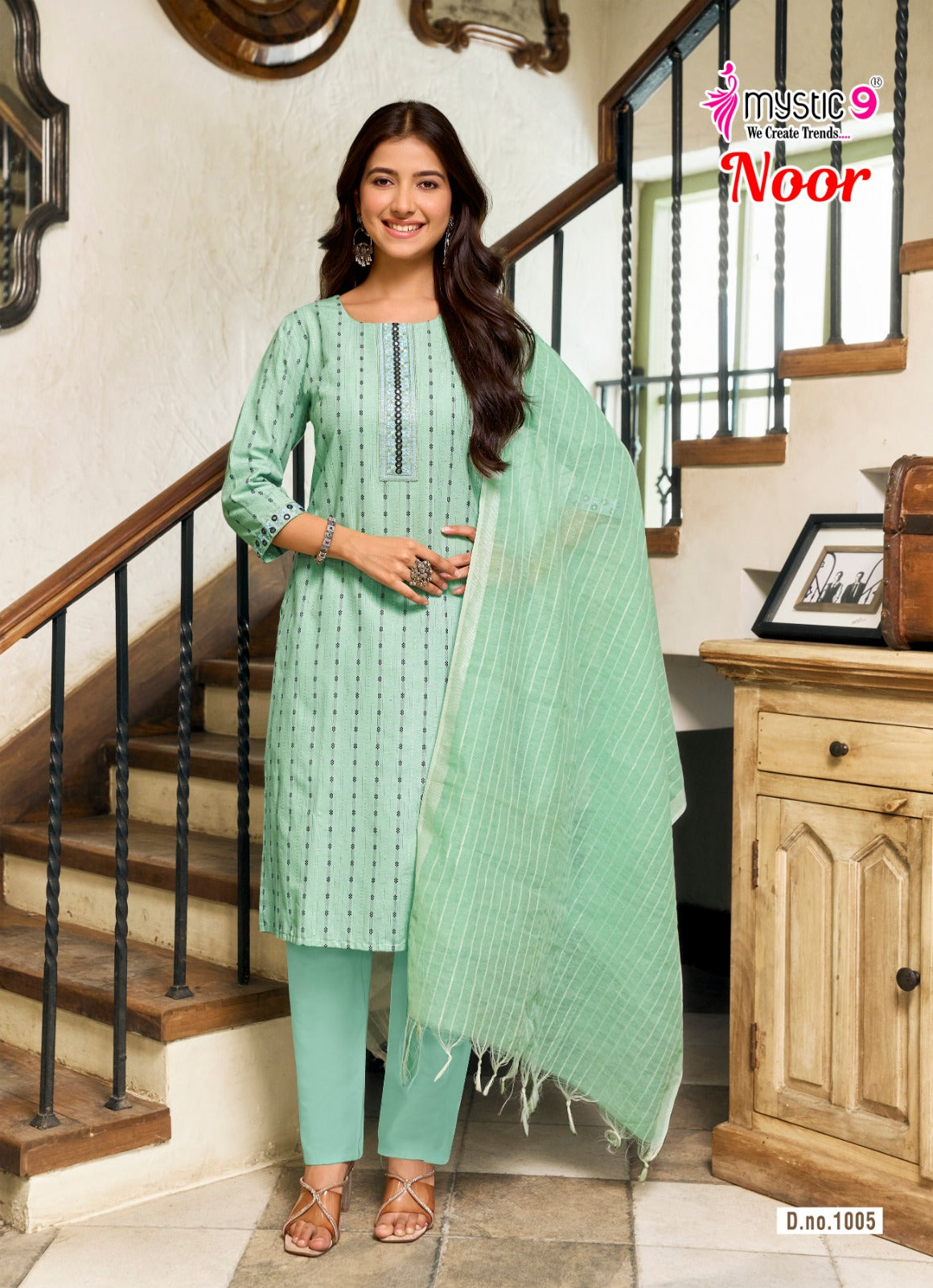 Noor Vol 1 Mystic 9 Handloom Readymade Cotton Pant Suits Exporter Gujarat