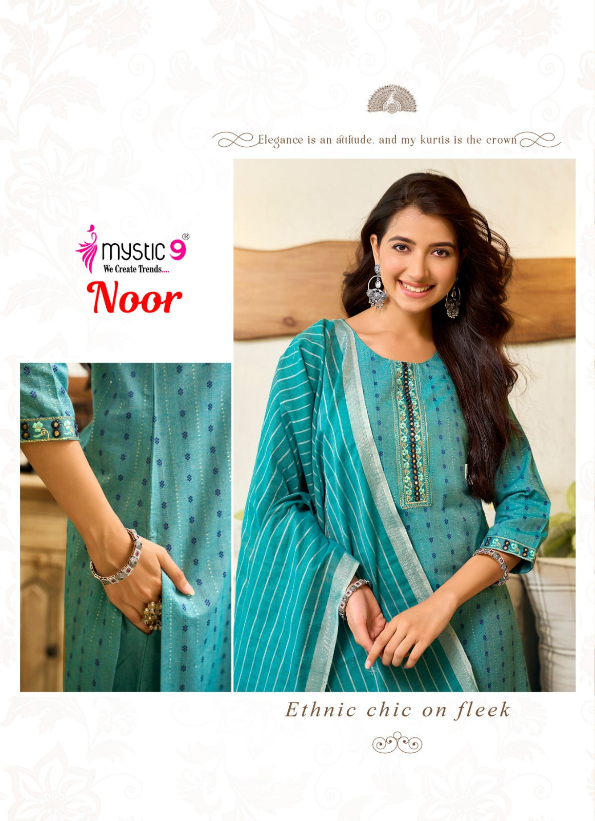 Noor Vol 1 Mystic 9 Handloom Readymade Cotton Pant Suits Exporter Gujarat