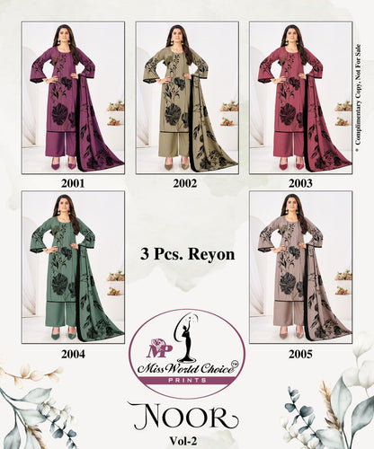 Noor Vol 2 Miss World Choice Rayon Pant Style Suits Exporter