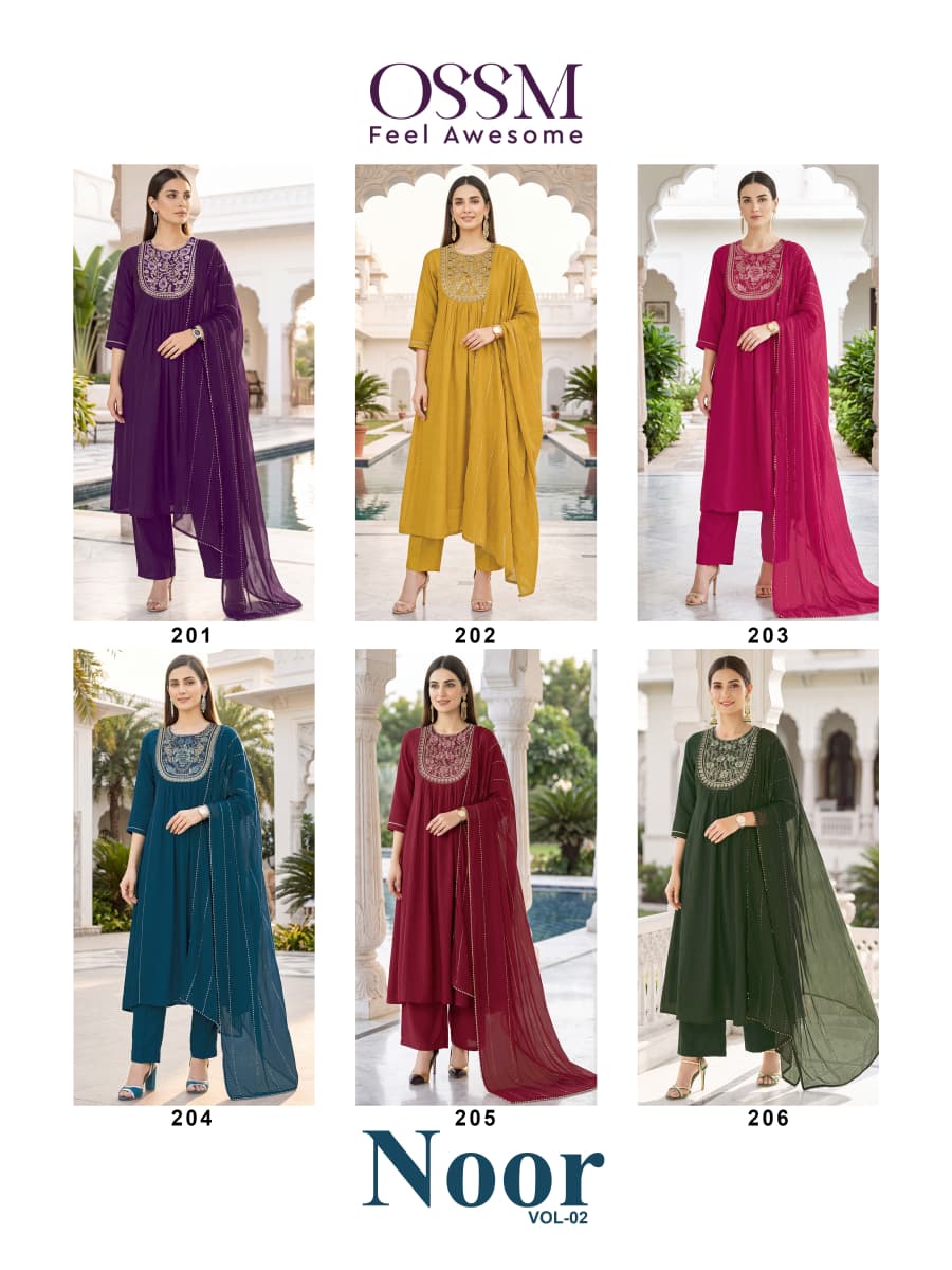 Noor Vol 2 Ossm Chanderi Readymade Pant Style Suits Wholesaler India
