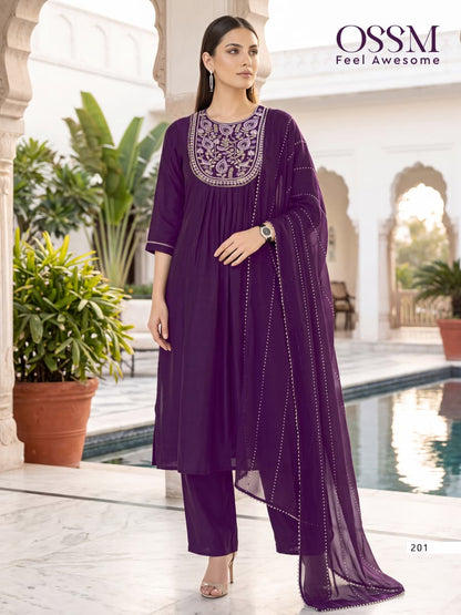 Noor Vol 2 Ossm Chanderi Readymade Pant Style Suits Wholesaler India