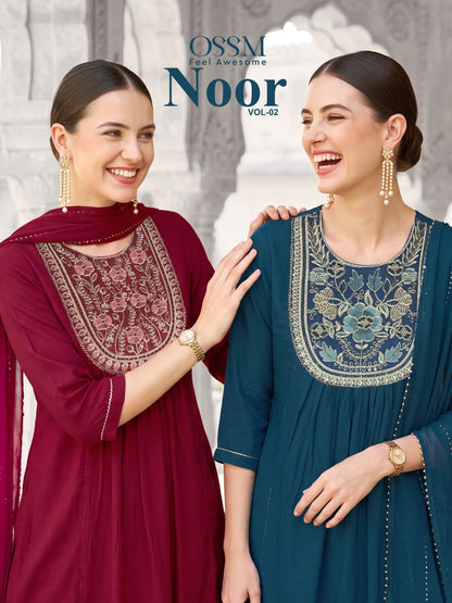 Noor Vol 2 Ossm Chanderi Readymade Pant Style Suits Wholesaler India