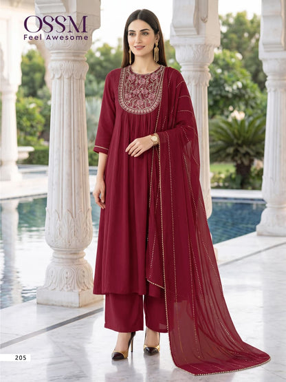 Noor Vol 2 Ossm Chanderi Readymade Pant Style Suits Wholesaler India