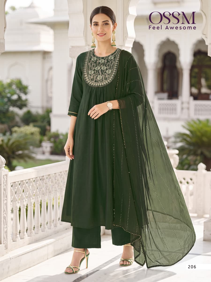 Noor Vol 2 Ossm Chanderi Readymade Pant Style Suits Wholesaler India