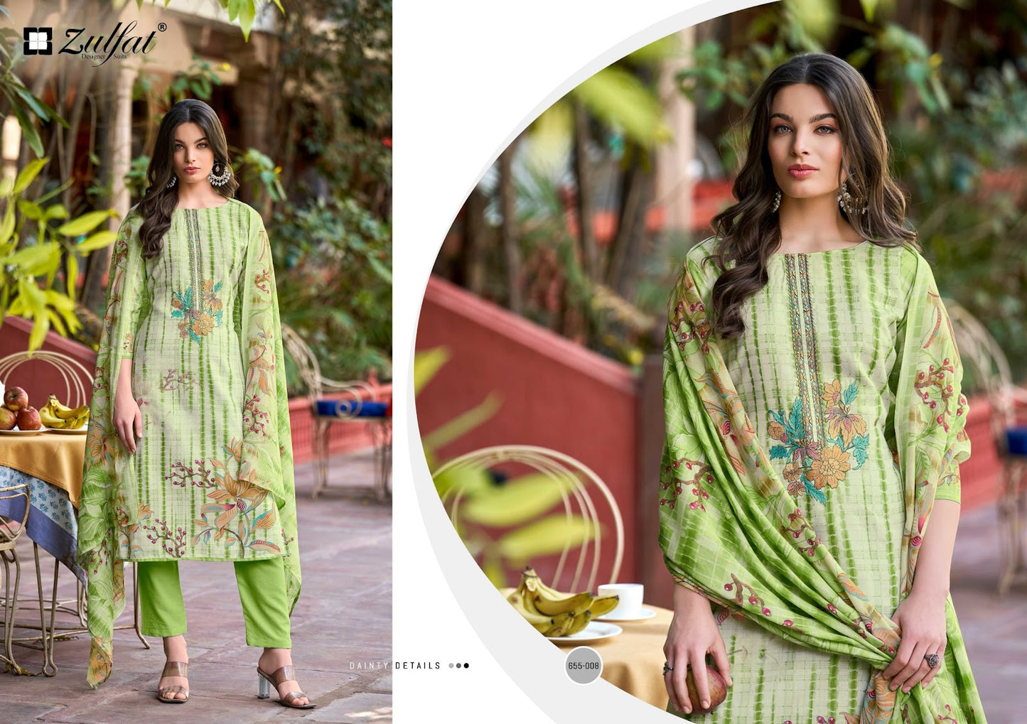 Noor Vol 2 Zulfat Designer Pure Cotton Pant Style Suits Wholesale Rate