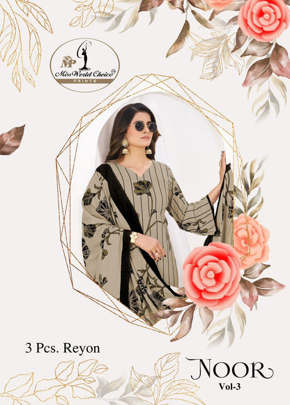 Noor Vol 3 Miss World Choice Rayon Pant Style Suits Manufacturer