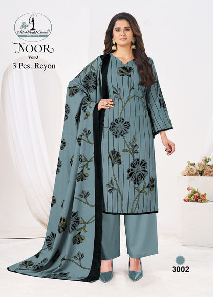 Noor Vol 3 Miss World Choice Rayon Pant Style Suits Manufacturer
