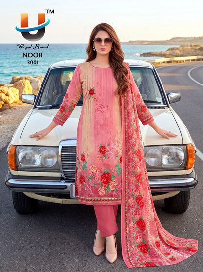 Noor Vol 3 Royal Brand Mix Cotton Karachi Salwar Suits Supplier Ahmedabad