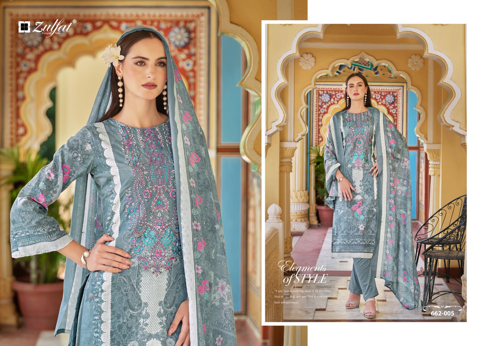 Noor Vol 3 Zulfat Designer Cotton Karachi Salwar Suits Exporter Gujarat