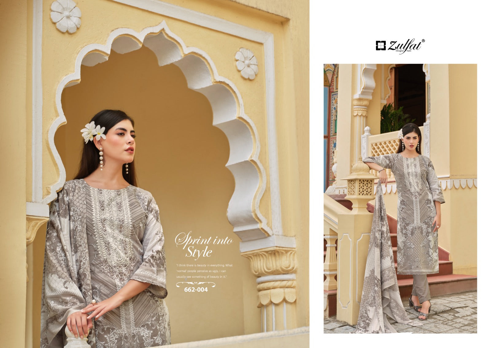 Noor Vol 3 Zulfat Designer Cotton Karachi Salwar Suits Exporter Gujarat