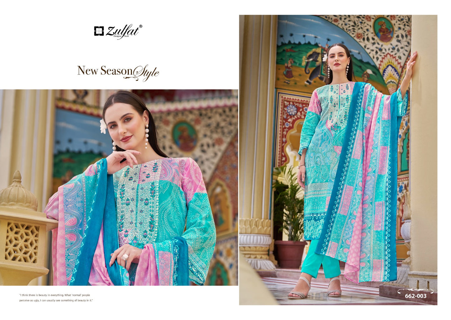 Noor Vol 3 Zulfat Designer Cotton Karachi Salwar Suits Exporter Gujarat