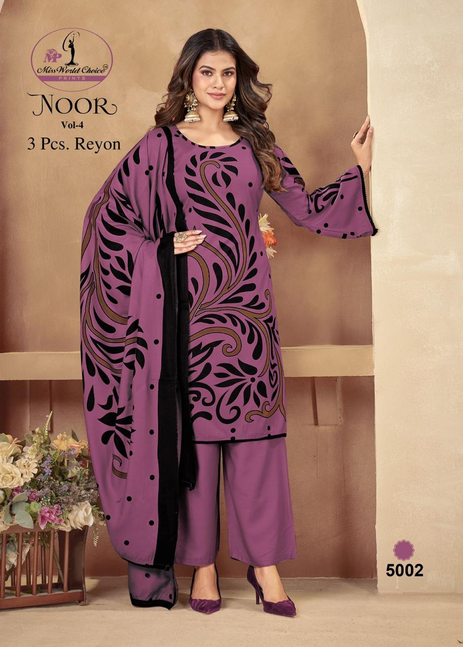 Noor Vol 5 Miss World Choice Rayon Pant Style Suits Supplier India