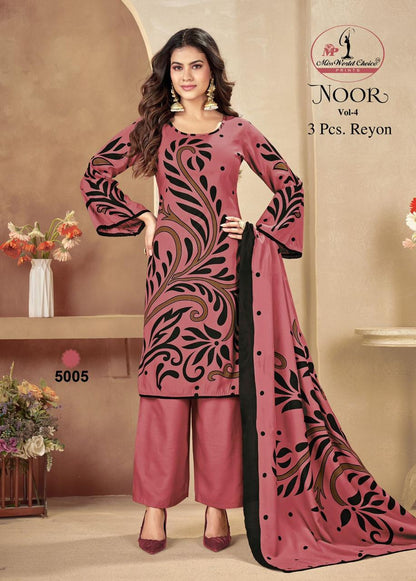 Noor Vol 5 Miss World Choice Rayon Pant Style Suits Supplier India