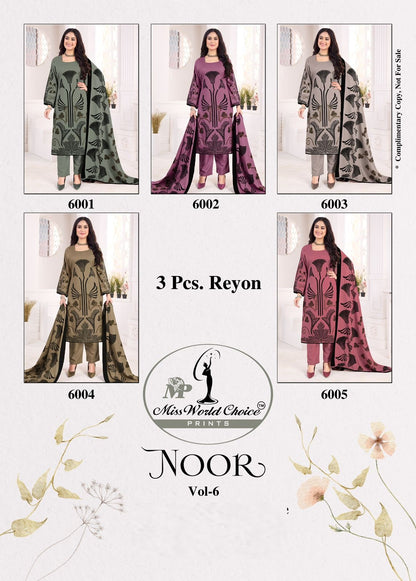 Noor Vol 6 Miss World Choice Rayon Pant Style Suits Manufacturer