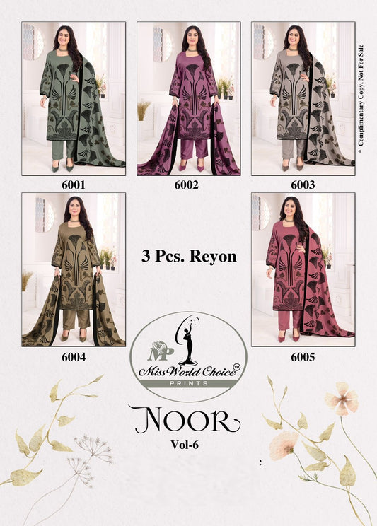 Noor Vol 6 Miss World Choice Rayon Pant Style Suits Manufacturer