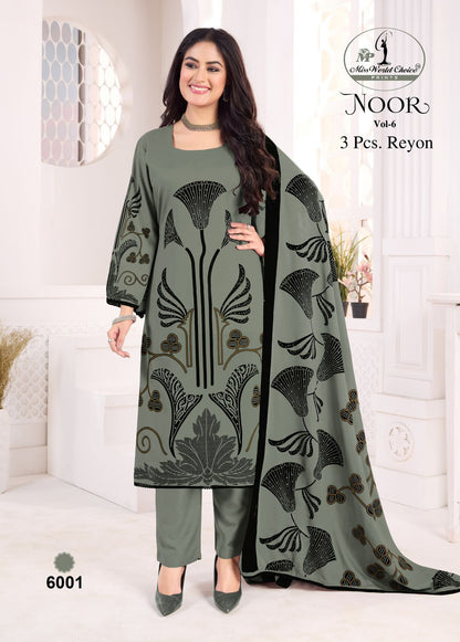 Noor Vol 6 Miss World Choice Rayon Pant Style Suits Manufacturer