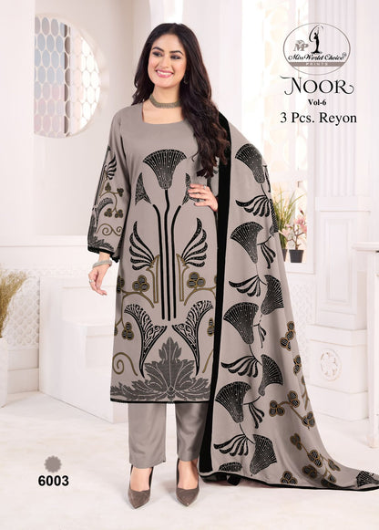 Noor Vol 6 Miss World Choice Rayon Pant Style Suits Manufacturer