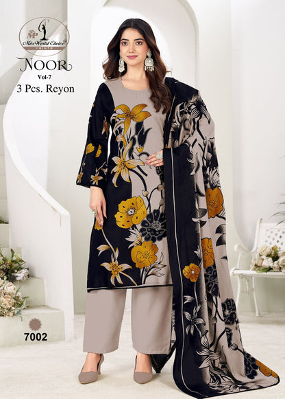 Noor Vol 7 Miss World Choice Rayon Pant Style Suits Wholesaler