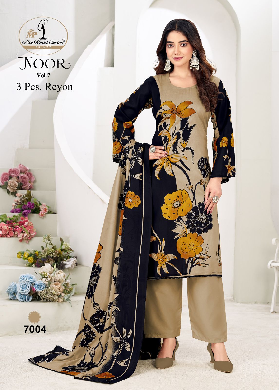 Noor Vol 7 Miss World Choice Rayon Pant Style Suits Wholesaler