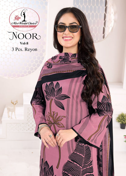 Noor Vol 8 Miss World Choice Rayon Pant Style Suits Exporter Ahmedabad