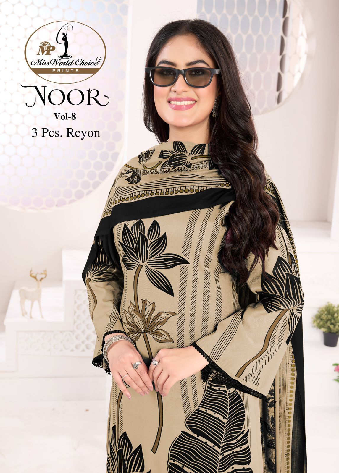 Noor Vol 8 Miss World Choice Rayon Pant Style Suits Exporter Ahmedabad
