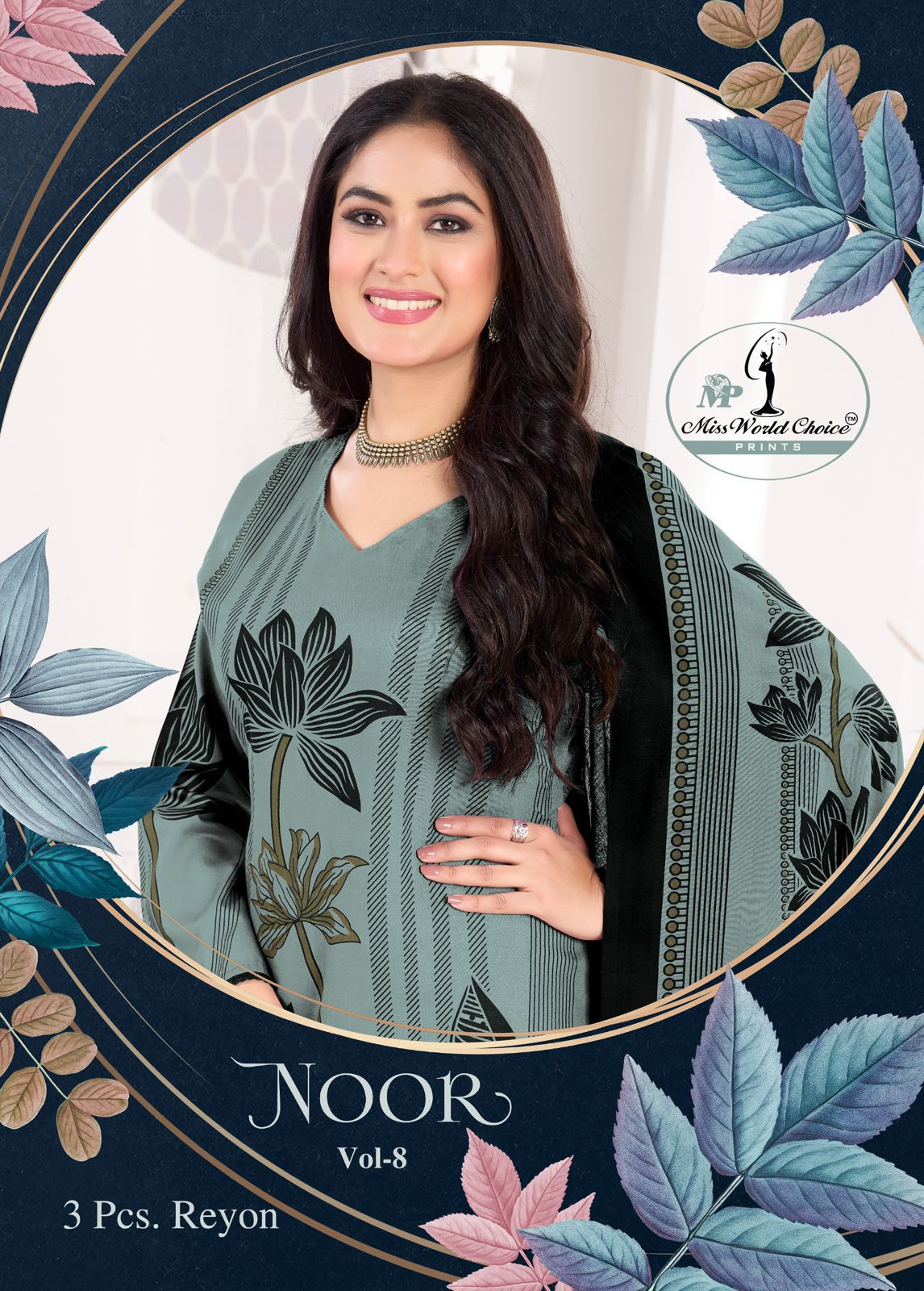 Noor Vol 8 Miss World Choice Rayon Pant Style Suits Exporter Ahmedabad