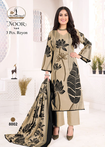 Noor Vol 8 Miss World Choice Rayon Pant Style Suits Exporter Ahmedabad