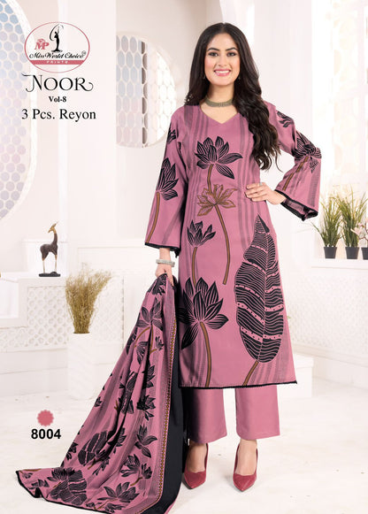 Noor Vol 8 Miss World Choice Rayon Pant Style Suits Exporter Ahmedabad