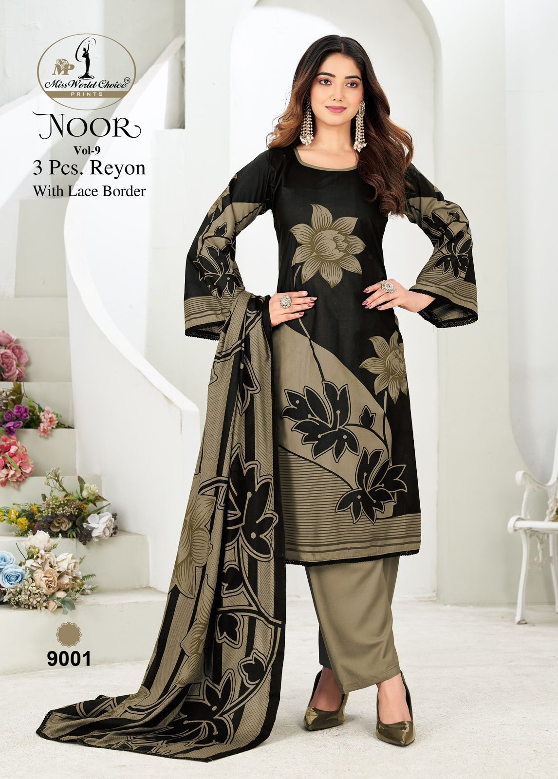 Noor Vol 9 Miss World Choice Rayon Pant Style Suits Wholesale Price