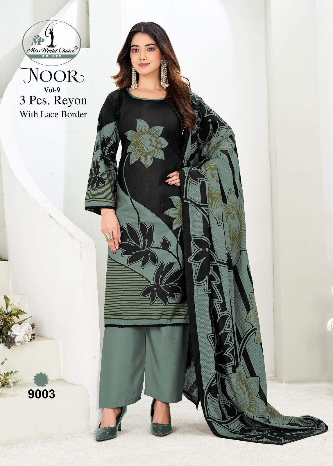 Noor Vol 9 Miss World Choice Rayon Pant Style Suits Wholesale Price