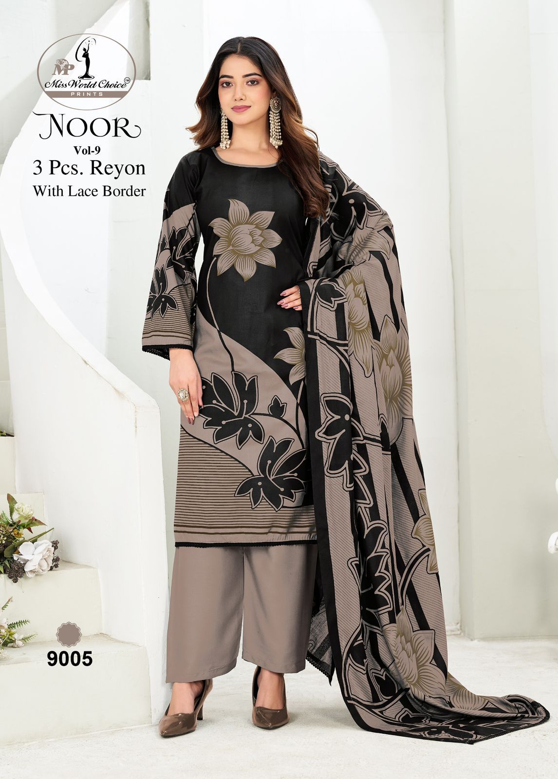 Noor Vol 9 Miss World Choice Rayon Pant Style Suits Wholesale Price