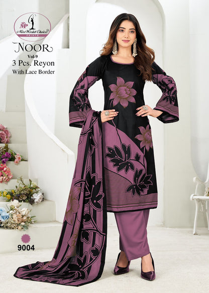 Noor Vol 9 Miss World Choice Rayon Pant Style Suits Wholesale Price