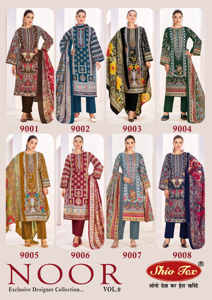 Noor Vol 9 Shiv Tex Cotton Karachi Salwar Suits Exporter Ahmedabad