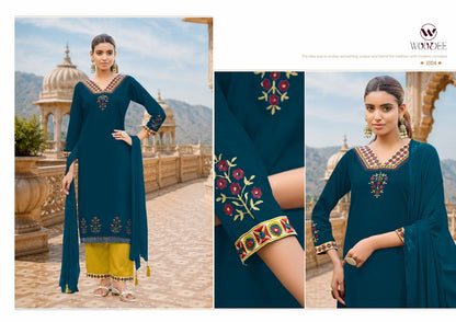 Noor Woodee Rayon Readymade Plazzo Style Suits Manufacturer India