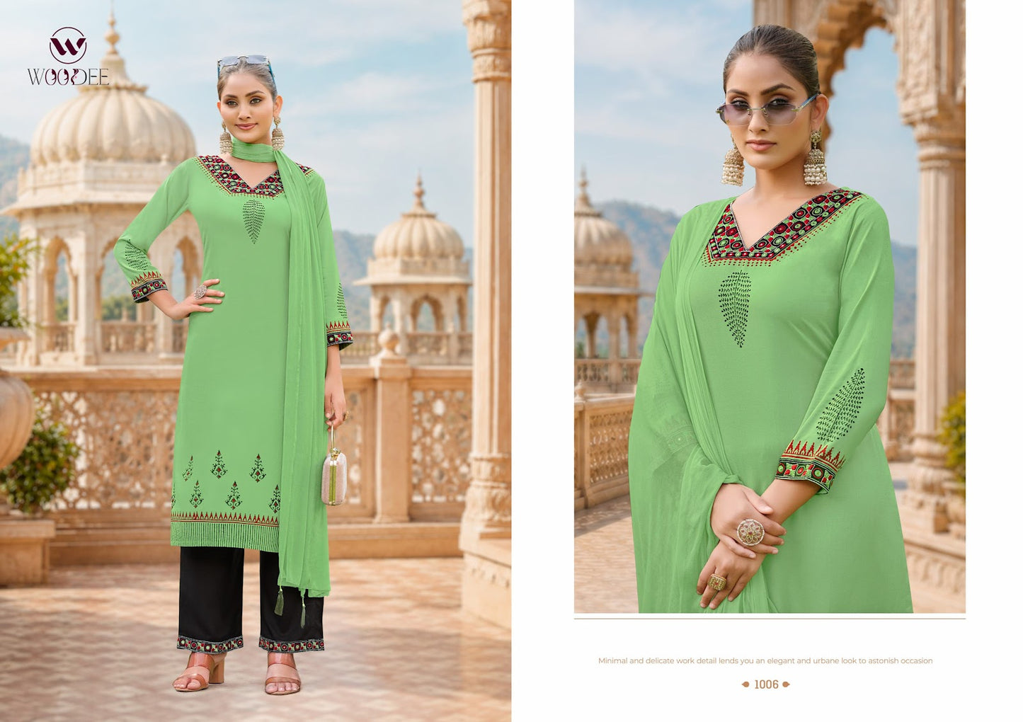 Noor Woodee Rayon Readymade Plazzo Style Suits Manufacturer India