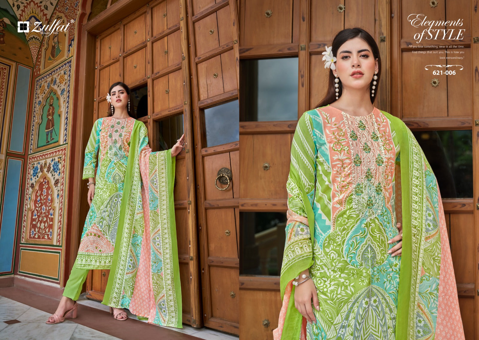 Noor Zulfat Designer Cotton Karachi Salwar Suits Exporter Gujarat