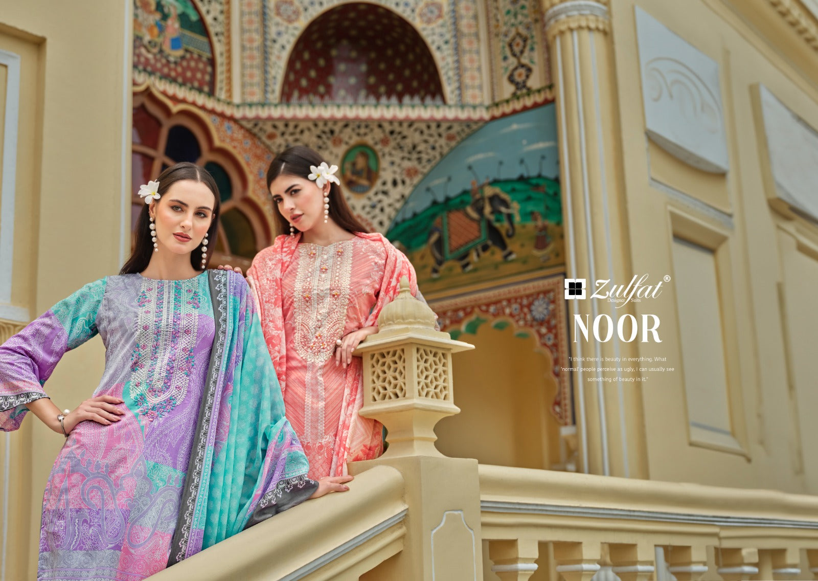 Noor Zulfat Designer Cotton Karachi Salwar Suits Exporter Gujarat