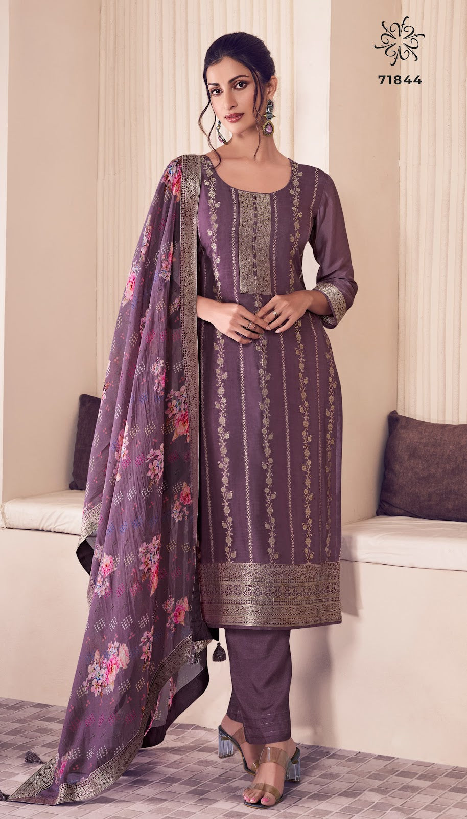 Noraa Kuleesh Vinay Fashion Llp Silk Jacquard Pant Style Suits Wholesale Price