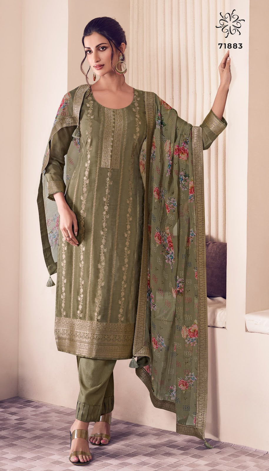 Noraa Kuleesh Vinay Fashion Llp Silk Jacquard Pant Style Suits Wholesale Price