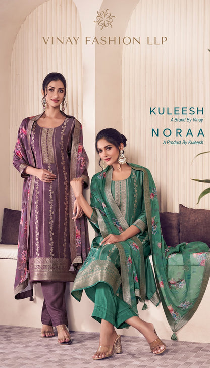 Noraa Kuleesh Vinay Fashion Llp Silk Jacquard Pant Style Suits Wholesale Price