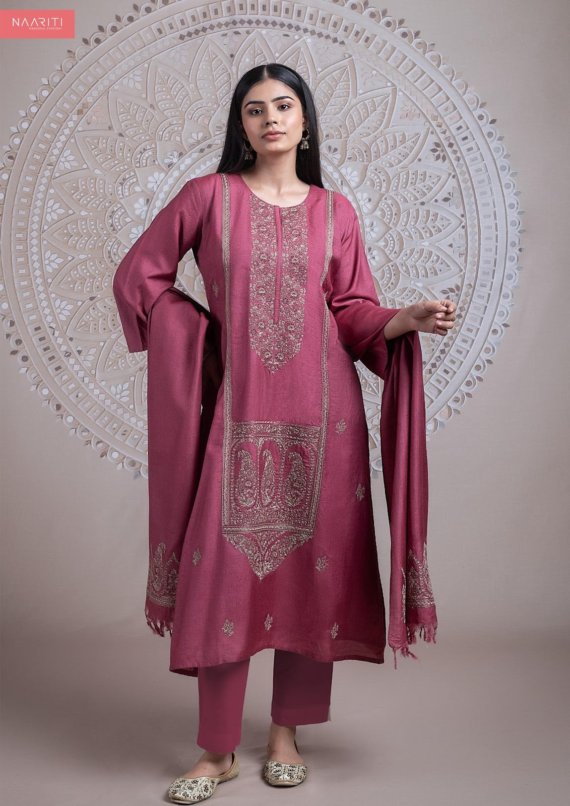 Noora Naariti Tussar Silk Pant Style Suits Exporter Gujarat