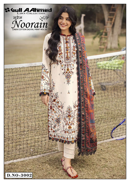 Noorain Vol 3 Linen Cotton Digital Print Gul Ahmed Karachi Salwar Suits Wholesaler India
