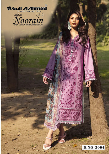 Noorain Vol 3 Linen Cotton Digital Print Gul Ahmed Karachi Salwar Suits Wholesaler India