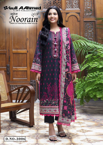 Noorain Vol 3 Linen Cotton Digital Print Gul Ahmed Karachi Salwar Suits Wholesaler India