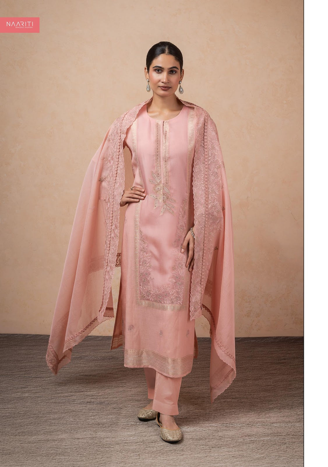 Nooram Naariti Mul Chanderi Pant Style Suits Exporter Gujarat