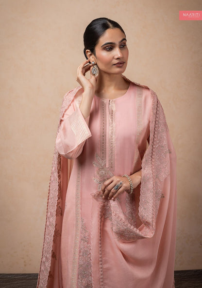 Nooram Naariti Mul Chanderi Pant Style Suits Exporter Gujarat