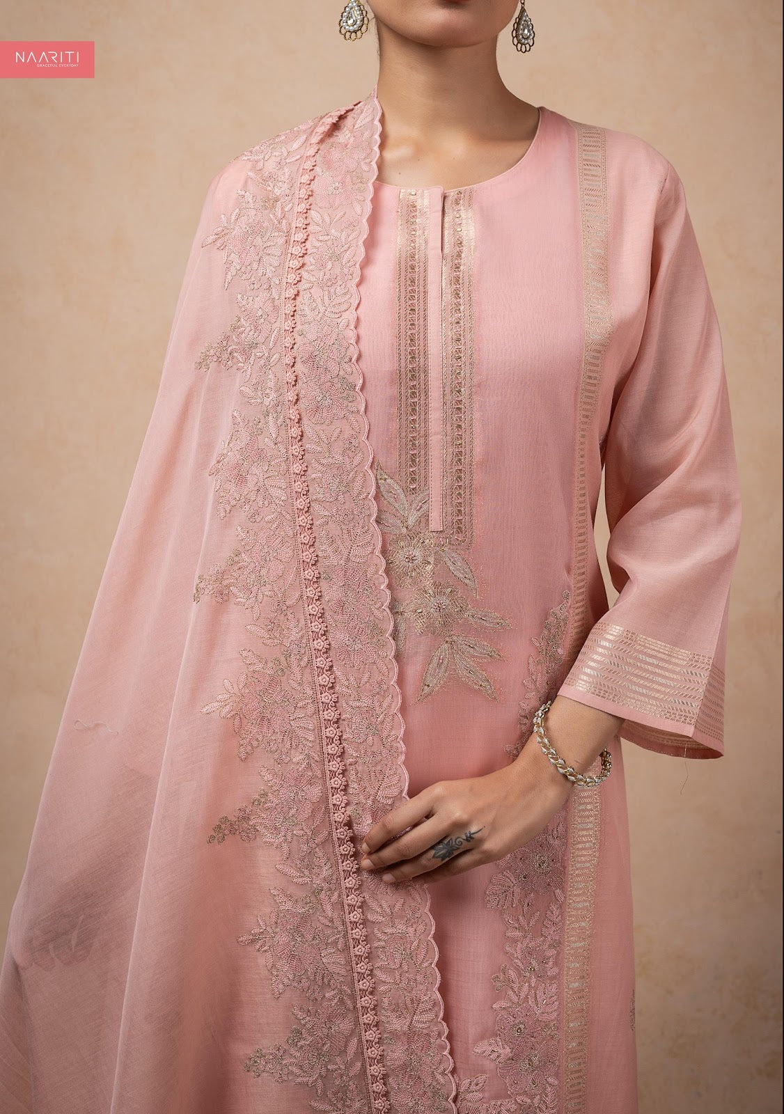 Nooram Naariti Mul Chanderi Pant Style Suits Exporter Gujarat