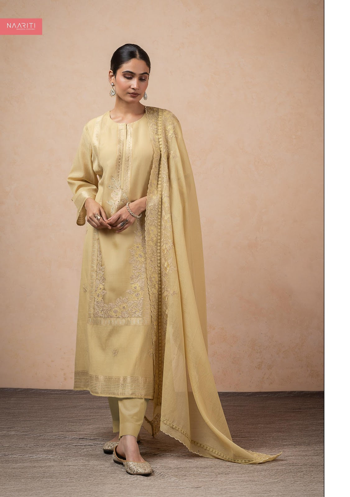 Nooram Naariti Mul Chanderi Pant Style Suits Exporter Gujarat