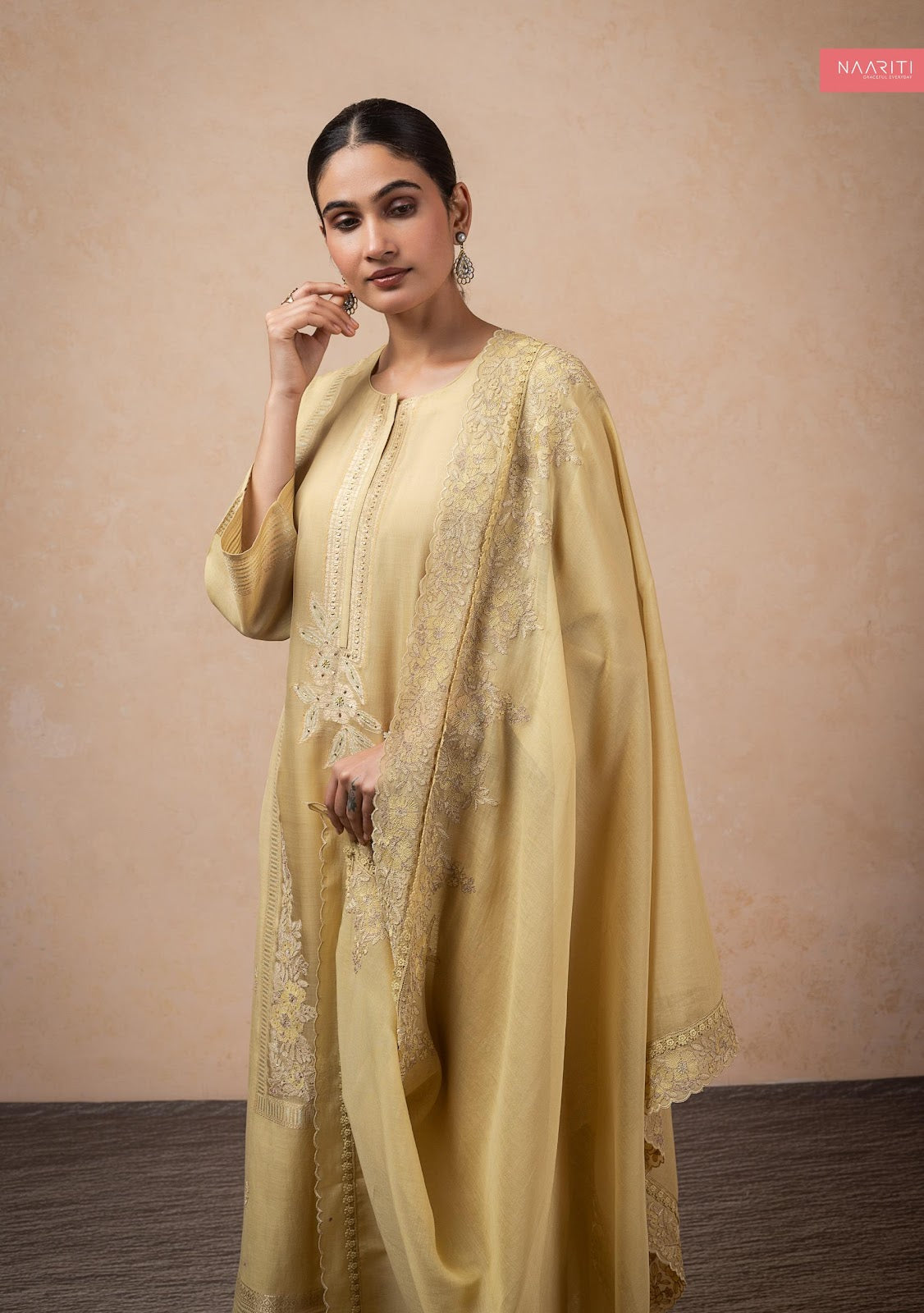 Nooram Naariti Mul Chanderi Pant Style Suits Exporter Gujarat